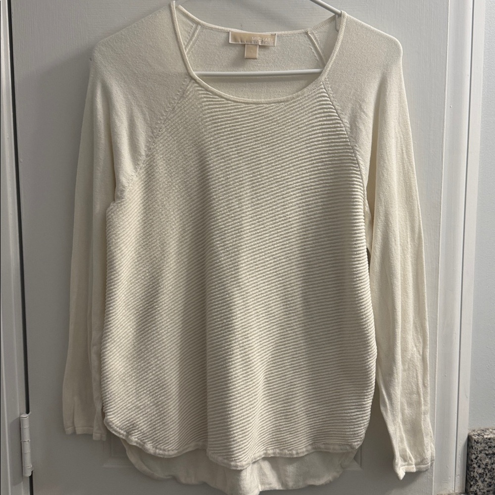 Michael Kors Cream Textured Knit Top